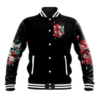 Devil Skull Baseball Jacket Little Bit Of Devil In These Angel eyes - Wonder Print Shop