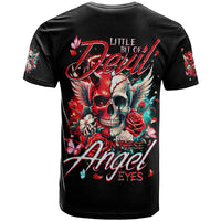 Devil Skull T Shirt Little Bit Of Devil In These Angel eyes - Wonder Print Shop