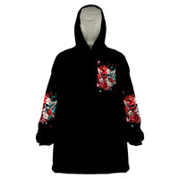 Devil Skull Wearable Blanket Hoodie Little Bit Of Devil In These Angel eyes - Wonder Print Shop