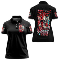 Devil Skull Women Polo Shirt Little Bit Of Devil In These Angel eyes - Wonder Print Shop