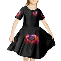 Flame Skull Kid Short Sleeve Dress Judge Me When You Reperfect Otherwise Shut Up - Wonder Print Shop