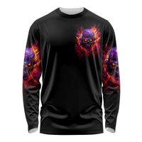 Flame Skull Long Sleeve Shirt Judge Me When You Reperfect Otherwise Shut Up - Wonder Print Shop