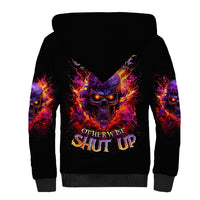Flame Skull Sherpa Hoodie Judge Me When You Reperfect Otherwise Shut Up - Wonder Print Shop