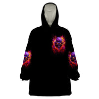 Flame Skull Wearable Blanket Hoodie Judge Me When You Reperfect Otherwise Shut Up - Wonder Print Shop