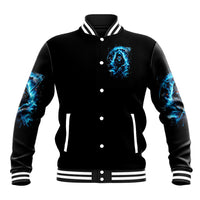 Skull Reaper Baseball Jacket I Can't Go To Hell The Devil Still Has A Restraining Order Against Me - Wonder Print Shop