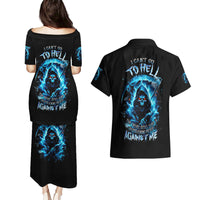 Skull Reaper Couples Matching Puletasi and Hawaiian Shirt I Can't Go To Hell The Devil Still Has A Restraining Order Against Me - Wonder Print Shop
