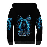 Skull Reaper Sherpa Hoodie I Can't Go To Hell The Devil Still Has A Restraining Order Against Me - Wonder Print Shop