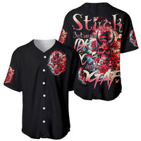 Devil Skull Baseball Jersey Stuck Between IDK IDC and IDGAF - Wonder Print Shop