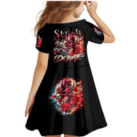 Devil Skull Family Matching Mermaid Dress and Hawaiian Shirt Stuck Between IDK IDC and IDGAF - Wonder Print Shop