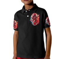 Devil Skull Kid Polo Shirt Stuck Between IDK IDC and IDGAF - Wonder Print Shop