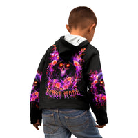 Rose Skull Kid Hoodie Beasuty In Beast Mode - Wonder Print Shop