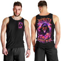 Rose Skull Men Tank Top Beasuty In Beast Mode - Wonder Print Shop