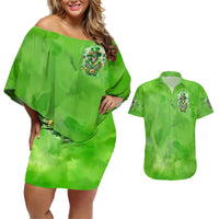 Irish Skull Couples Matching Off Shoulder Short Dress and Hawaiian Shirt Irish Today - Wonder Print Shop