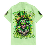 Irish Skull Family Matching Short Sleeve Bodycon Dress and Hawaiian Shirt Drink Up Bitches - Wonder Print Shop