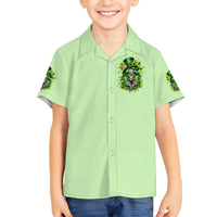 Irish Skull Family Matching Short Sleeve Bodycon Dress and Hawaiian Shirt Drink Up Bitches - Wonder Print Shop