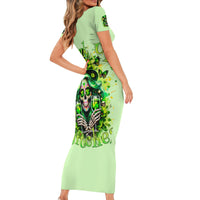 Irish Skull Short Sleeve Bodycon Dress Drink Up Bitches - Wonder Print Shop