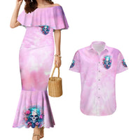 Rose Skull Couples Matching Mermaid Dress and Hawaiian Shirt Bullshit So The Bitch In Me Come Out To Play - Wonder Print Shop
