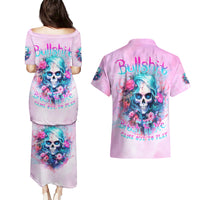 Rose Skull Couples Matching Puletasi and Hawaiian Shirt Bullshit So The Bitch In Me Come Out To Play - Wonder Print Shop