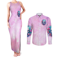 Rose Skull Couples Matching Tank Maxi Dress and Long Sleeve Button Shirt Bullshit So The Bitch In Me Come Out To Play - Wonder Print Shop