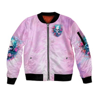 Rose Skull Sleeve Zip Bomber Jacket Bullshit So The Bitch In Me Come Out To Play - Wonder Print Shop