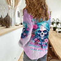 Rose Skull Women Casual Shirt Bullshit So The Bitch In Me Come Out To Play - Wonder Print Shop