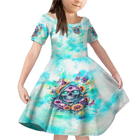 Flower Skull Family Matching Mermaid Dress and Hawaiian Shirt She Is Sunshine Mixed With A Little Hurricane - Wonder Print Shop