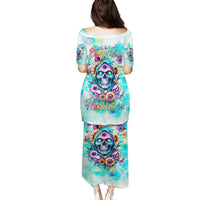 Flower Skull Puletasi She Is Sunshine Mixed With A Little Hurricane - Wonder Print Shop
