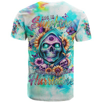 Flower Skull T Shirt She Is Sunshine Mixed With A Little Hurricane - Wonder Print Shop