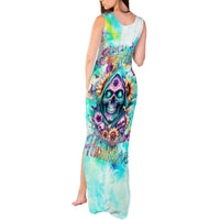 Flower Skull Tank Maxi Dress She Is Sunshine Mixed With A Little Hurricane - Wonder Print Shop