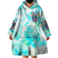 Flower Skull Wearable Blanket Hoodie She Is Sunshine Mixed With A Little Hurricane - Wonder Print Shop