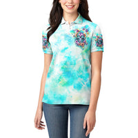 Flower Skull Women Polo Shirt She Is Sunshine Mixed With A Little Hurricane - Wonder Print Shop