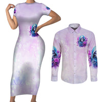 Rose Skull Couples Matching Short Sleeve Bodycon Dress and Long Sleeve Button Shirt I'm Not Always A Bitch Just Kidding Go Fuck Yourself - Wonder Print Shop