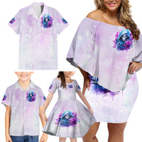 Rose Skull Family Matching Off Shoulder Short Dress and Hawaiian Shirt I'm Not Always A Bitch Just Kidding Go Fuck Yourself - Wonder Print Shop