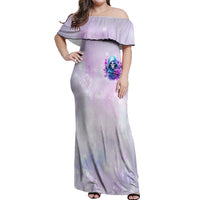 Rose Skull Off Shoulder Maxi Dress I'm Not Always A Bitch Just Kidding Go Fuck Yourself - Wonder Print Shop