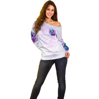 Rose Skull Off Shoulder Sweater I'm Not Always A Bitch Just Kidding Go Fuck Yourself - Wonder Print Shop