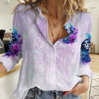 Rose Skull Women Casual Shirt I'm Not Always A Bitch Just Kidding Go Fuck Yourself - Wonder Print Shop