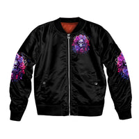 Flower Skull Bomber Jacket The Good Girl In Me Got Tired Of The Bullshit So The Bitch In Me Came Out To Play - Wonder Print Shop