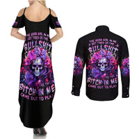Flower Skull Couples Matching Summer Maxi Dress and Long Sleeve Button Shirt The Good Girl In Me Got Tired Of The Bullshit So The Bitch In Me Came Out To Play - Wonder Print Shop