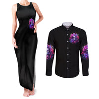 Flower Skull Couples Matching Tank Maxi Dress and Long Sleeve Button Shirt The Good Girl In Me Got Tired Of The Bullshit So The Bitch In Me Came Out To Play - Wonder Print Shop
