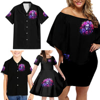 Flower Skull Family Matching Off Shoulder Short Dress and Hawaiian Shirt The Good Girl In Me Got Tired Of The Bullshit So The Bitch In Me Came Out To Play - Wonder Print Shop