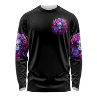 Flower Skull Long Sleeve Shirt The Good Girl In Me Got Tired Of The Bullshit So The Bitch In Me Came Out To Play - Wonder Print Shop