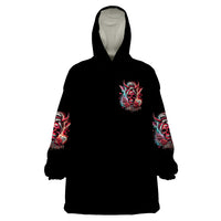 Devil Skull Wearable Blanket Hoodie The Perseon I Afraid Of Is Myself That Fucker Is Crazy - Wonder Print Shop