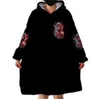 Devil Skull Wearable Blanket Hoodie The Perseon I Afraid Of Is Myself That Fucker Is Crazy - Wonder Print Shop