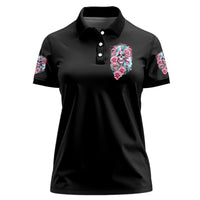 Rose Skull Women Polo Shirt Hater Make Me Famous So Keep On Hating Me Bitch - Wonder Print Shop