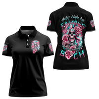 Rose Skull Women Polo Shirt Hater Make Me Famous So Keep On Hating Me Bitch - Wonder Print Shop