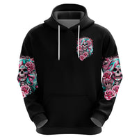 Rose Skull Zip Hoodie Hater Make Me Famous So Keep On Hating Me Bitch - Wonder Print Shop