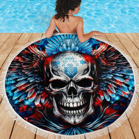Wings Skull Beach Blanket People Are Asking Me Which Sign I was Born Under I Was Born Under A Warning Sigh - Wonder Print Shop