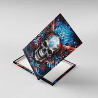 Wings Skull Canvas Wall Art People Are Asking Me Which Sign I was Born Under I Was Born Under A Warning Sigh - Wonder Print Shop