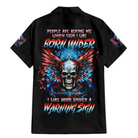 Wings Skull Family Matching Mermaid Dress and Hawaiian Shirt People Are Asking Me Which Sign I was Born Under I Was Born Under A Warning Sigh - Wonder Print Shop