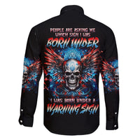 Wings Skull Family Matching Short Sleeve Bodycon Dress and Hawaiian Shirt People Are Asking Me Which Sign I was Born Under I Was Born Under A Warning Sigh - Wonder Print Shop